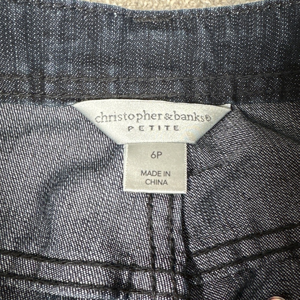 CJ Banks Women Denim Mod Curvy Fit Capri Petite Woman 6P Jeans A1705‎ embroidery - Picture 5 of 14